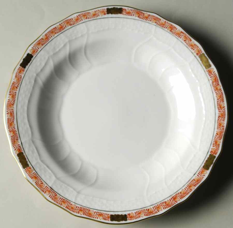 Chinese Bouquet Garland Rust Dessert/Pie Plate by Herend-1