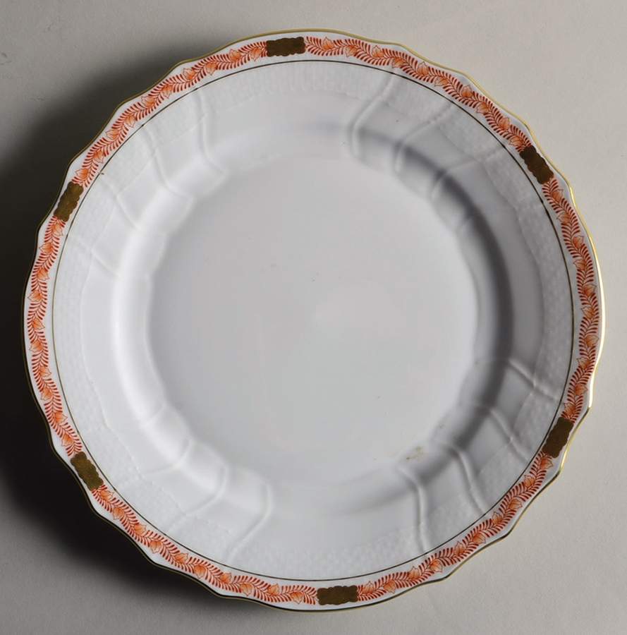 Chinese Bouquet Garland Rust Dinner Plate by Herend-1