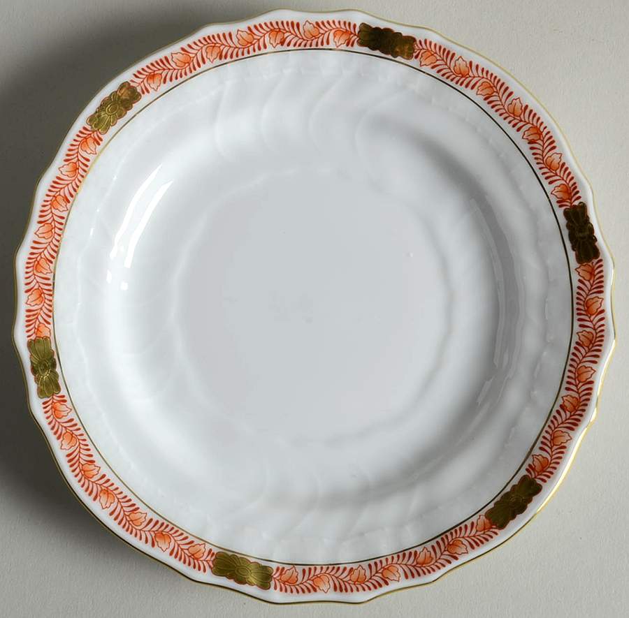 Chinese Bouquet Garland Rust Bread & Butter Plate by Herend-1