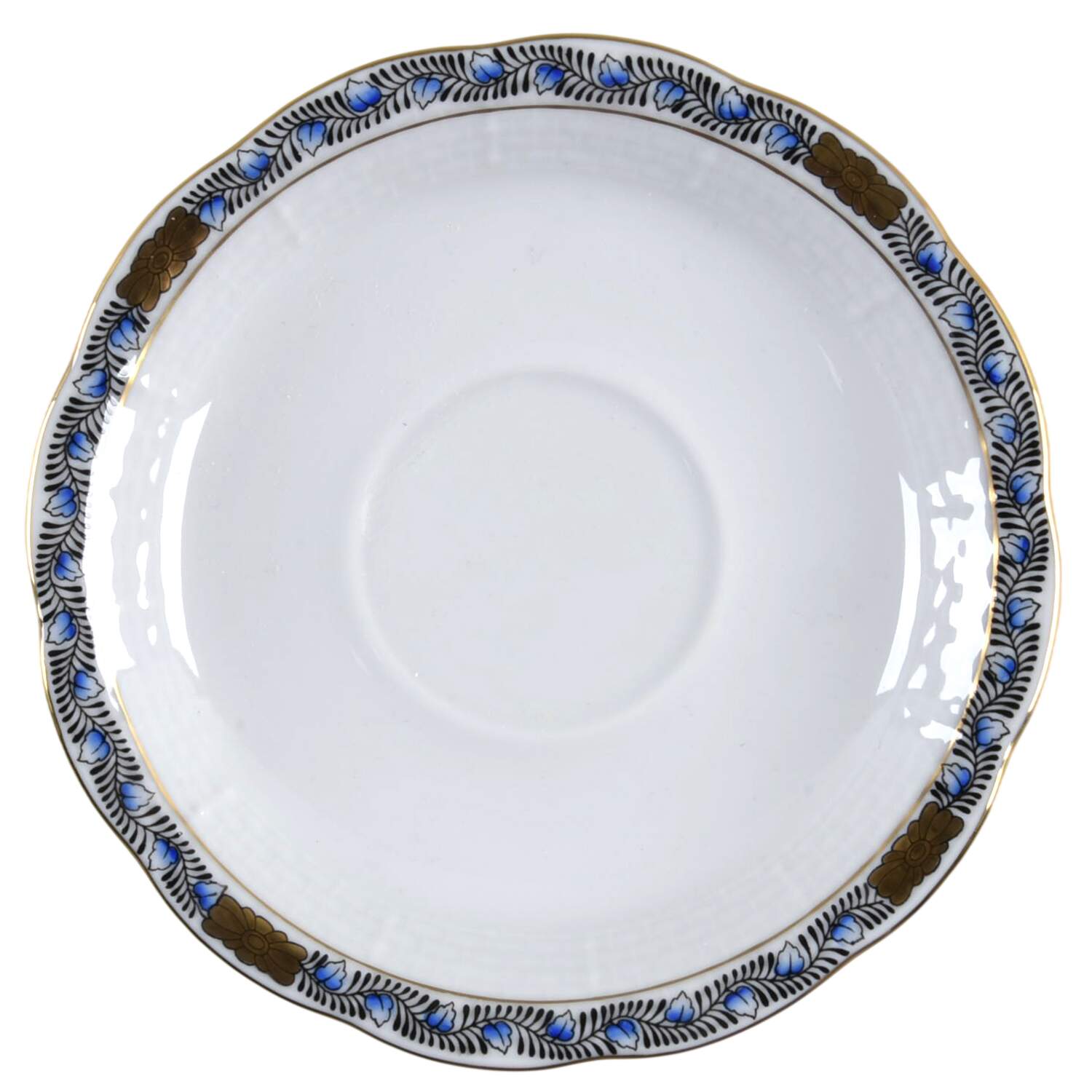 Chinese Bouquet Garland Black Saucer by Herend-1