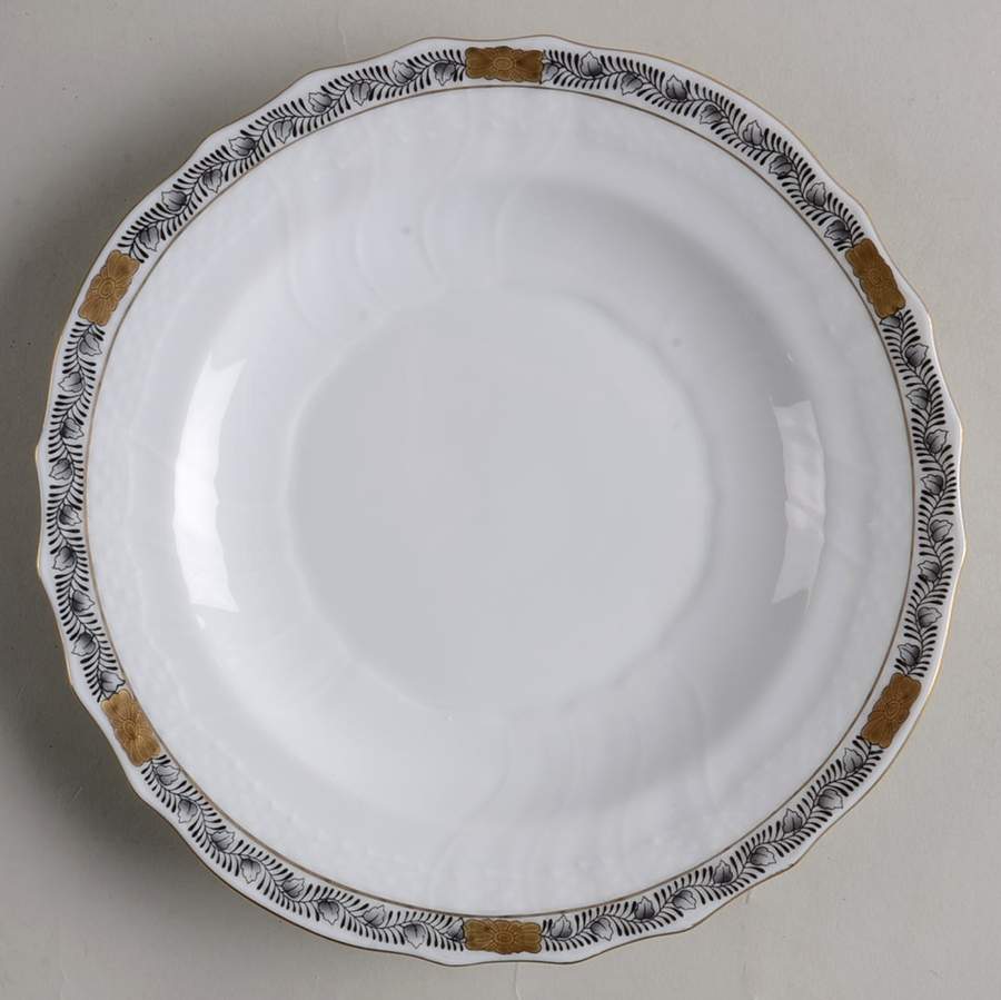 Chinese Bouquet Garland Black Salad Plate by Herend-1
