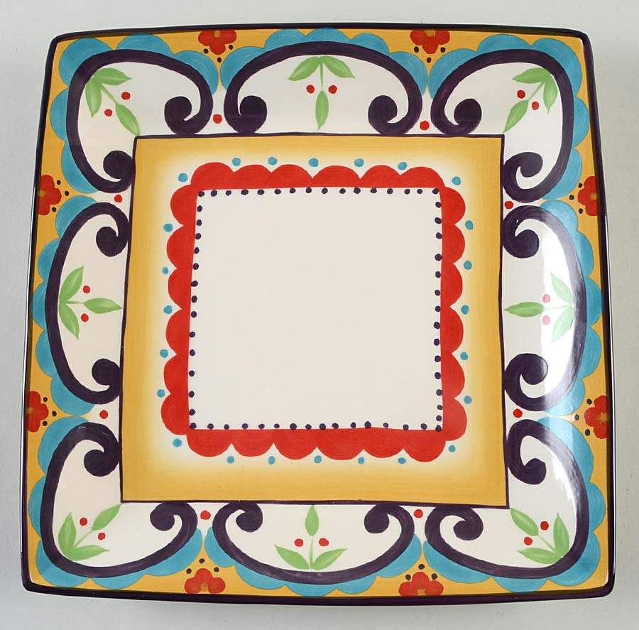 Bella Square Dinner Plate by Home Accents-1