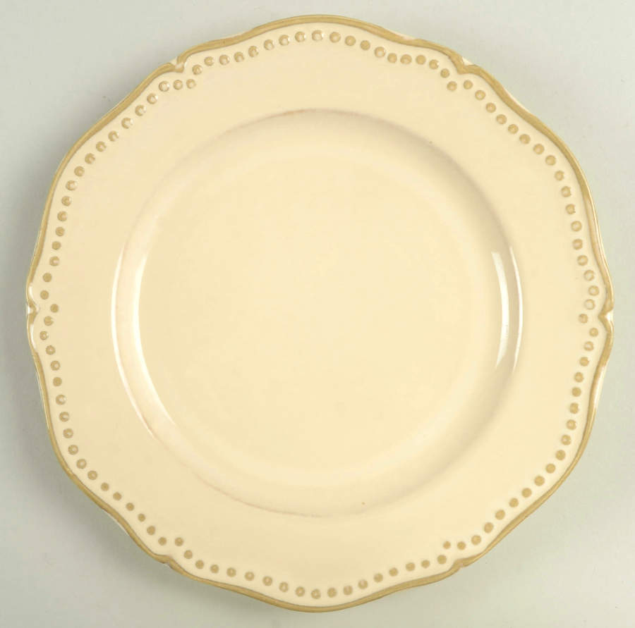 Beaded Scallop Cream Salad Plate by Home-1