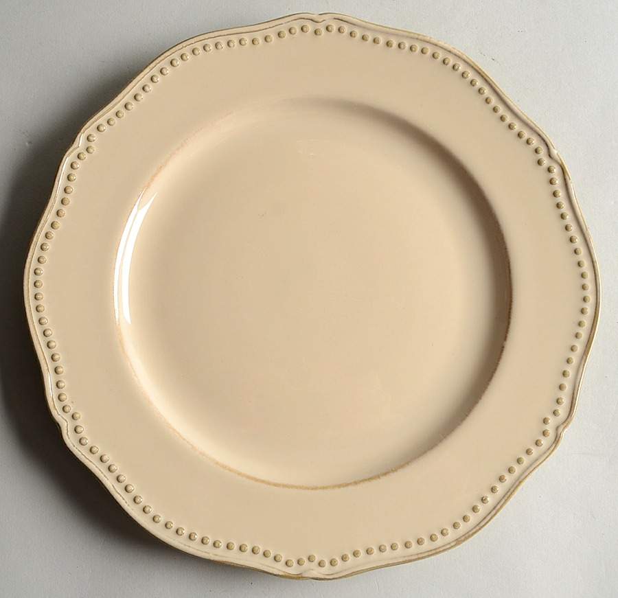 Beaded Scallop Cream Dinner Plate by Home-1