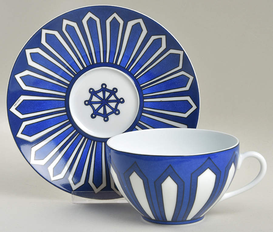 Bleus d'Ailleurs Breakfast Cup & Saucer Set by Hermes-1