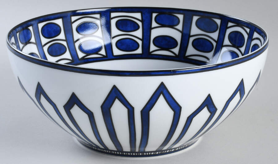 Bleus d'Ailleurs 9" Salad Serving Bowl by Hermes-1