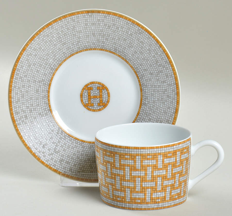 Mosaique Au 24 Flat Cup & Saucer Set by Hermes-1