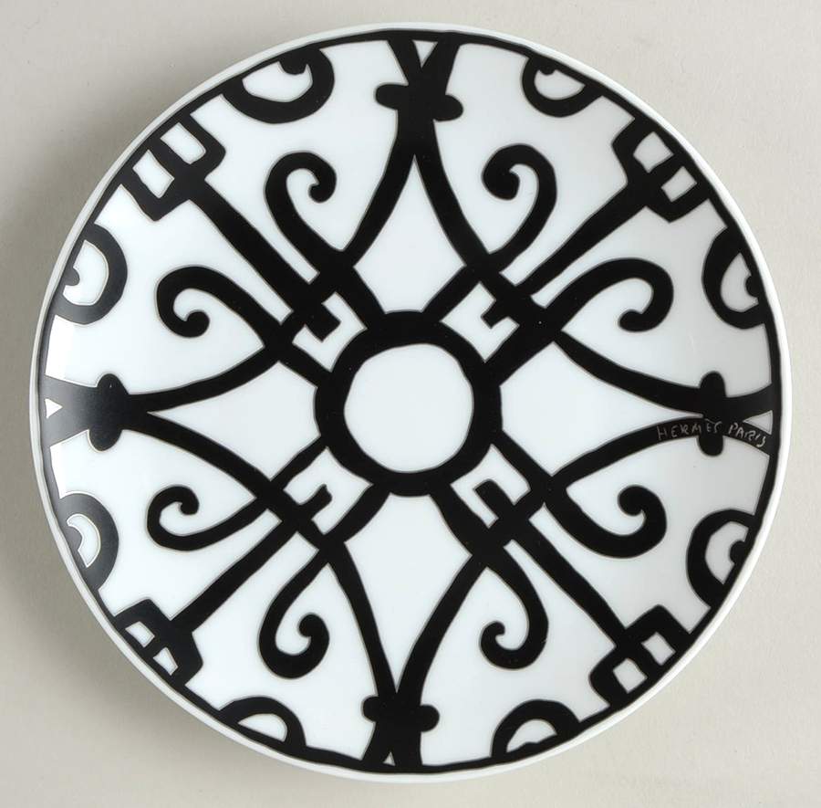 Balcon du Guadalquivir Black Bread & Butter Plate by Hermes-1