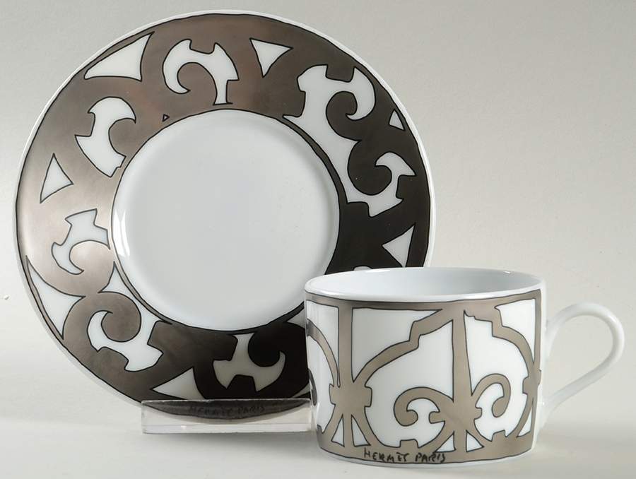 Balcon du Guadalquivir Platinum Flat Cup & Saucer Set by Hermes-1
