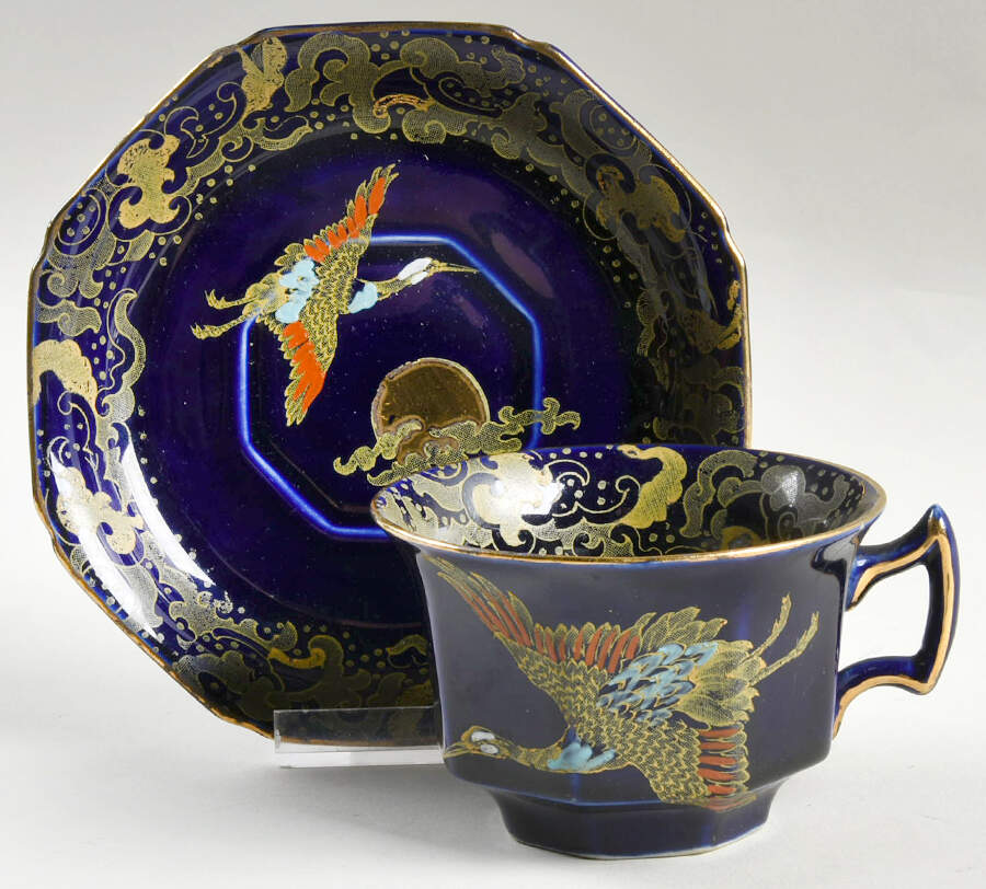 Golden Moon Flat Cup & Saucer Set by Hales, Hancock & Godwin-1