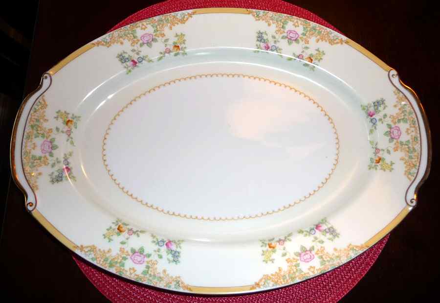HIR83 15" Oval Serving Platter by Hira China-1
