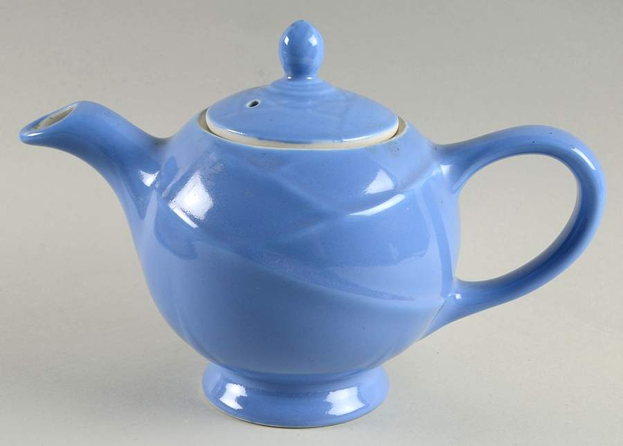 Blue Turquoise Moderne Teapot & Lid by Hall-1