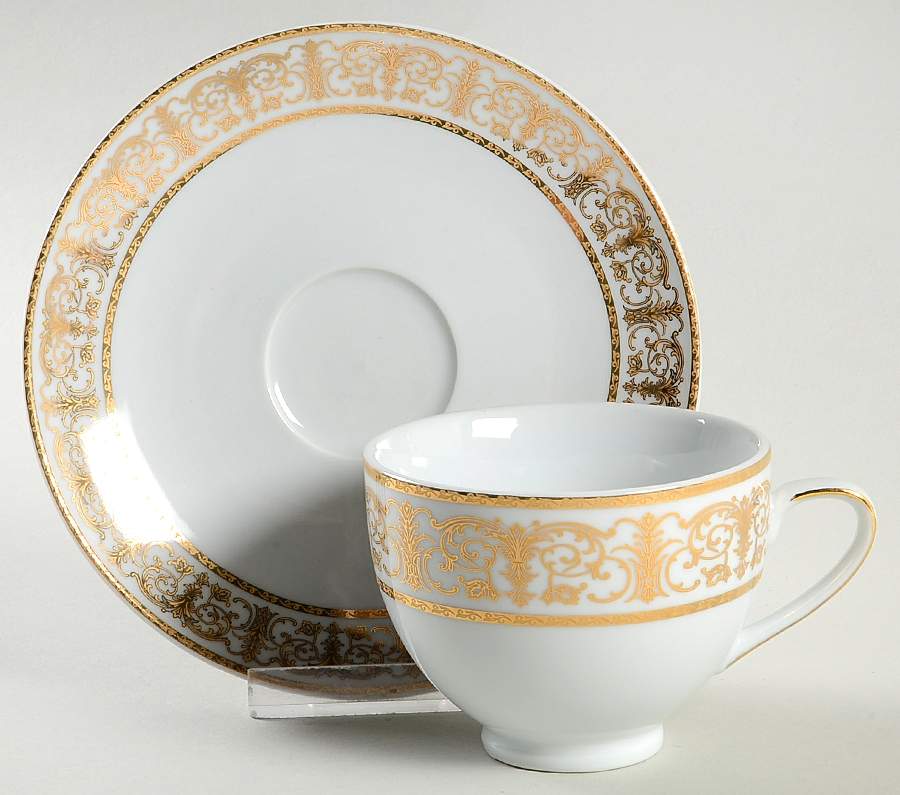 Medici Footed Cup & Saucer Set by Highgate Manor-1