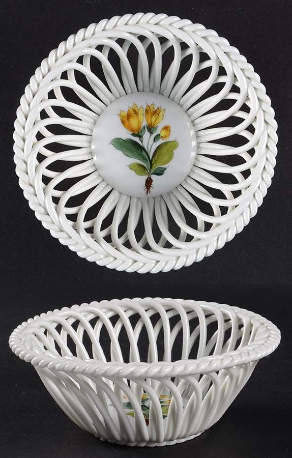 FA Small Open Weave Basket by Herend-1