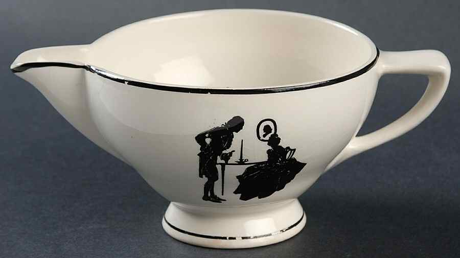 Colonial Lady (Smooth) Black Trim Creamer by Harker-1