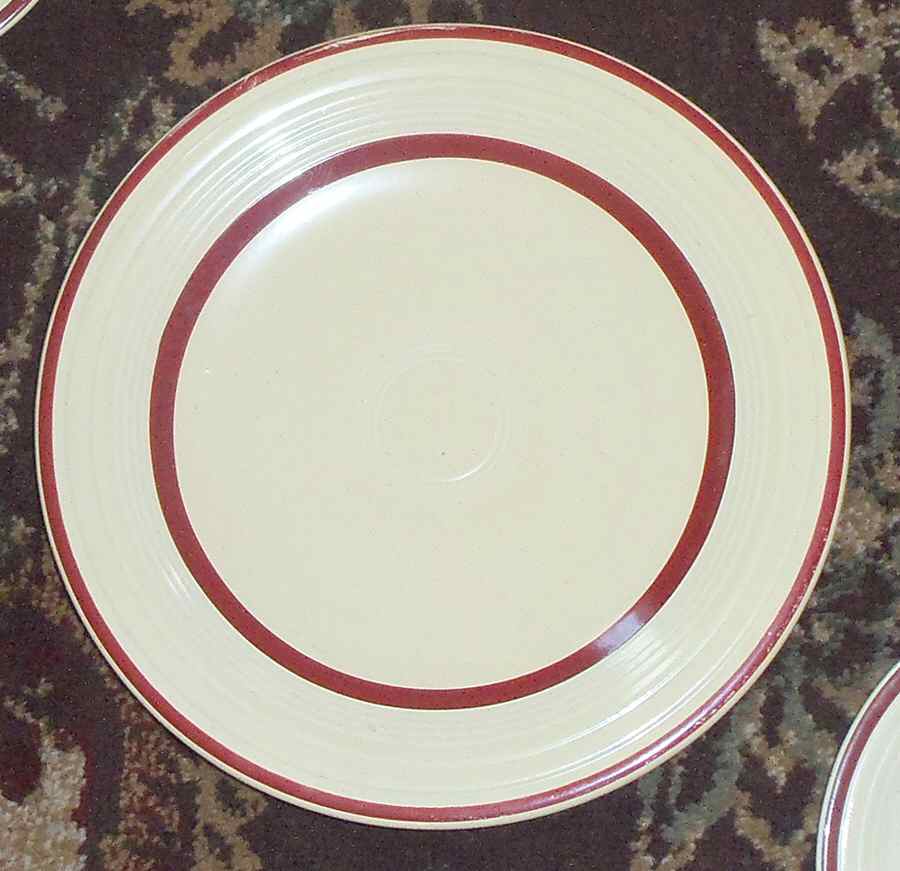 Fiesta Red Band Dinner Plate by Homer Laughlin -1