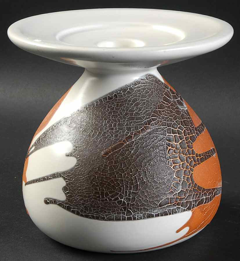 White Wrap 5" Candlestick by Haeger-1