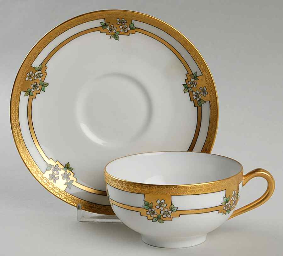 H4537 Flat Cup & Saucer Set by Haviland-1