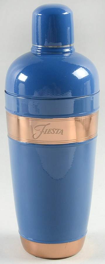 Fiesta Lapis Blue (Intro 2013) Copper Cocktail Shaker & Lid by Homer Laughlin -1