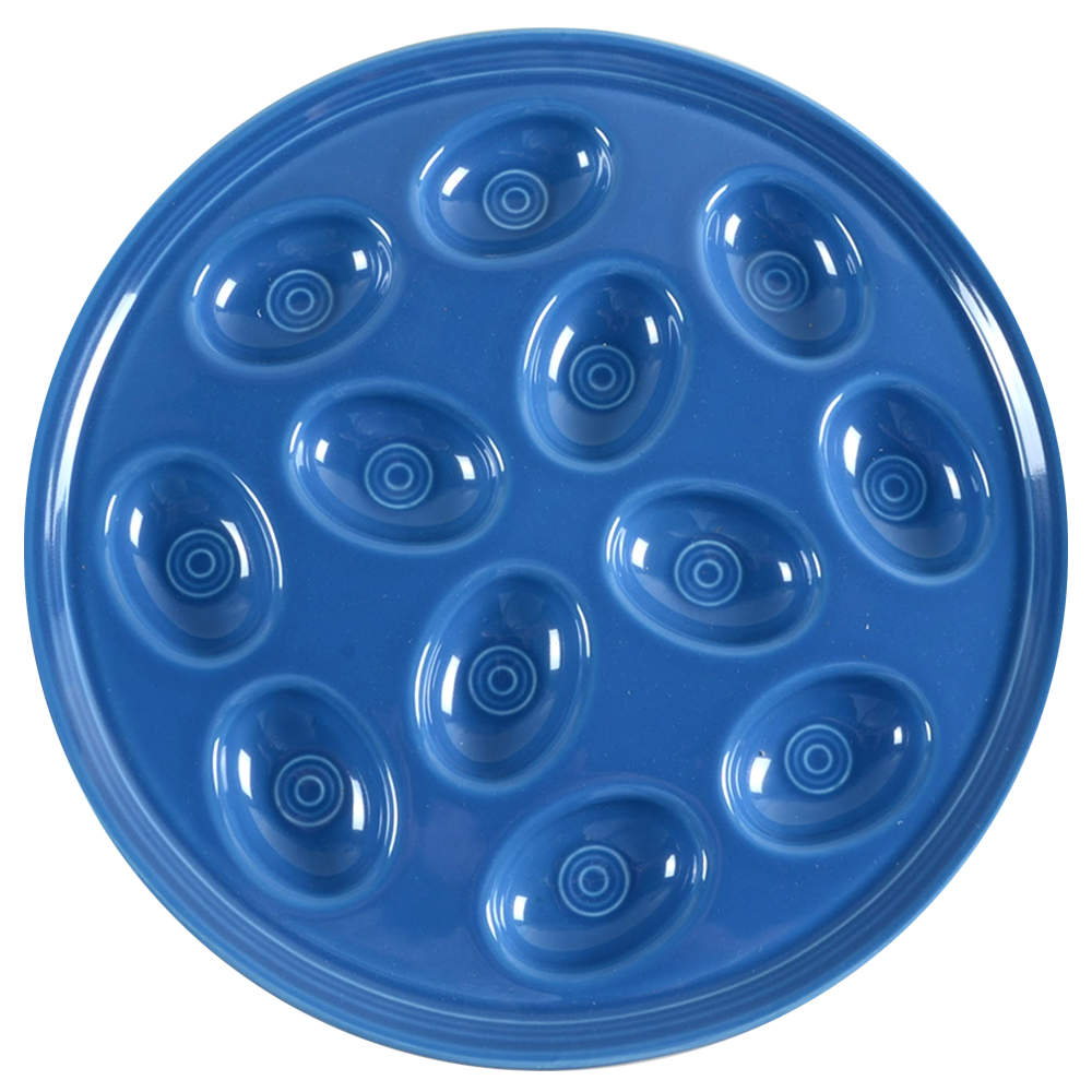 Fiesta Lapis Blue (Intro 2013) Deviled Egg Plate by Homer Laughlin -1