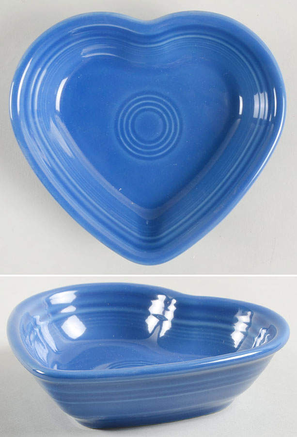 Fiesta Lapis Blue (Intro 2013) 6" Heart Shaped Bowl by Homer Laughlin -1