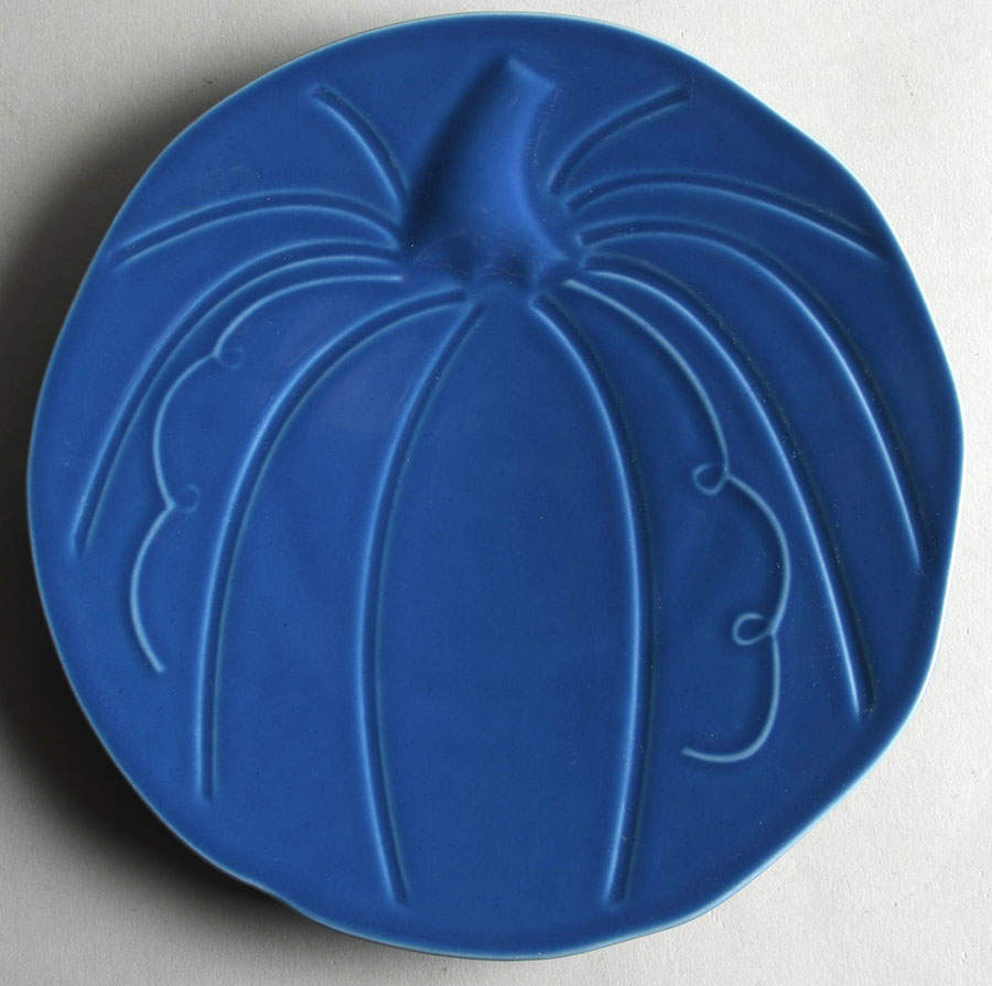 Fiesta Lapis Blue (Intro 2013) Pumpkin Shaped Plate by Homer Laughlin -1