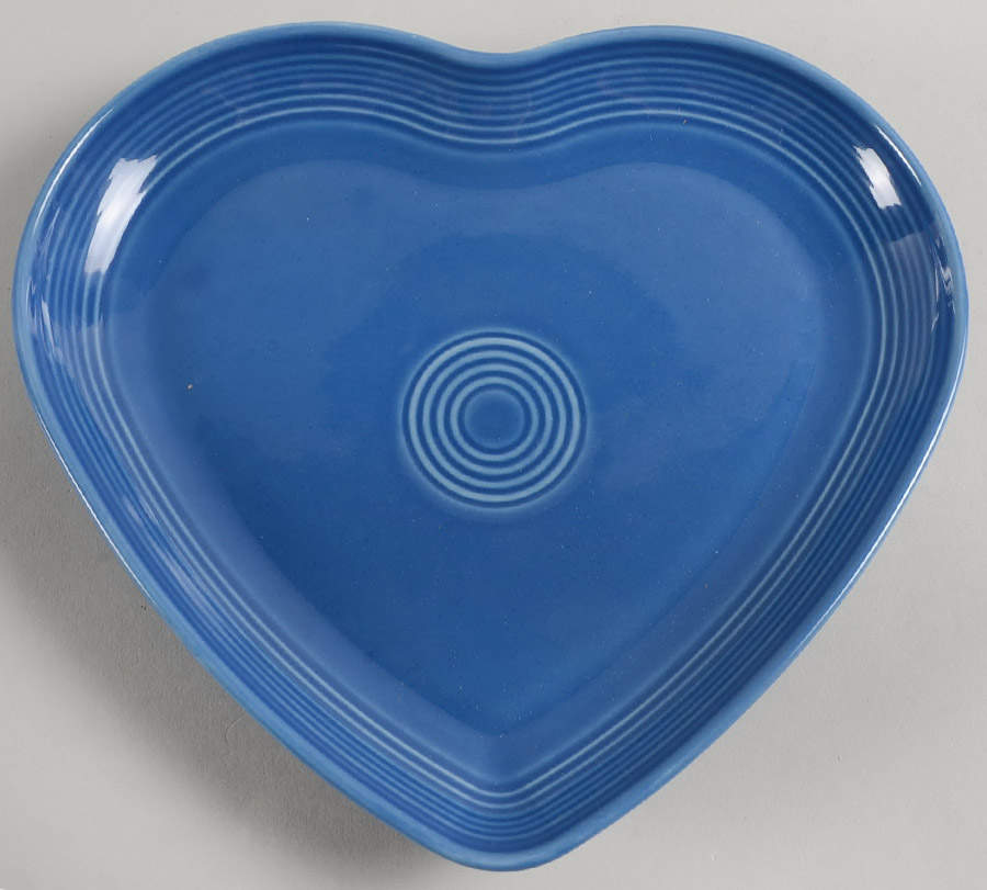 Fiesta Lapis Blue (Intro 2013) 9" Heart Plate by Homer Laughlin -1