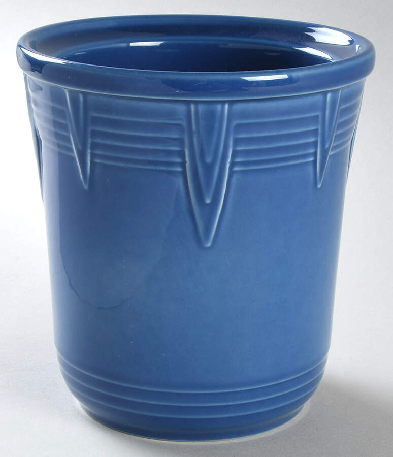 Fiesta Lapis Blue (Intro 2013) Cat Treats Canister No Lid by Homer Laughlin -1