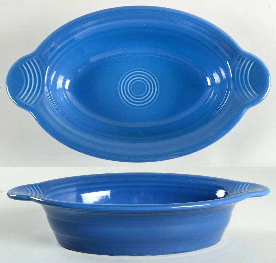 Fiesta Lapis Blue (Intro 2013) 11" Oval Baker by Homer Laughlin -1