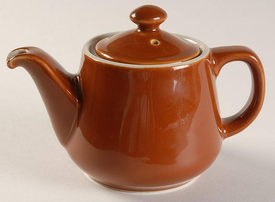 Brown Individual Teapot & Lid by Hall-1