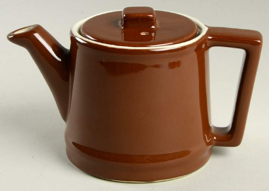 Brown Individual Teapot & Lid by Hall-1