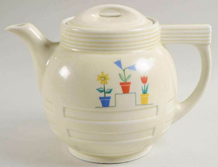Potted Flower Coffee Pot & Lid by Hall-1