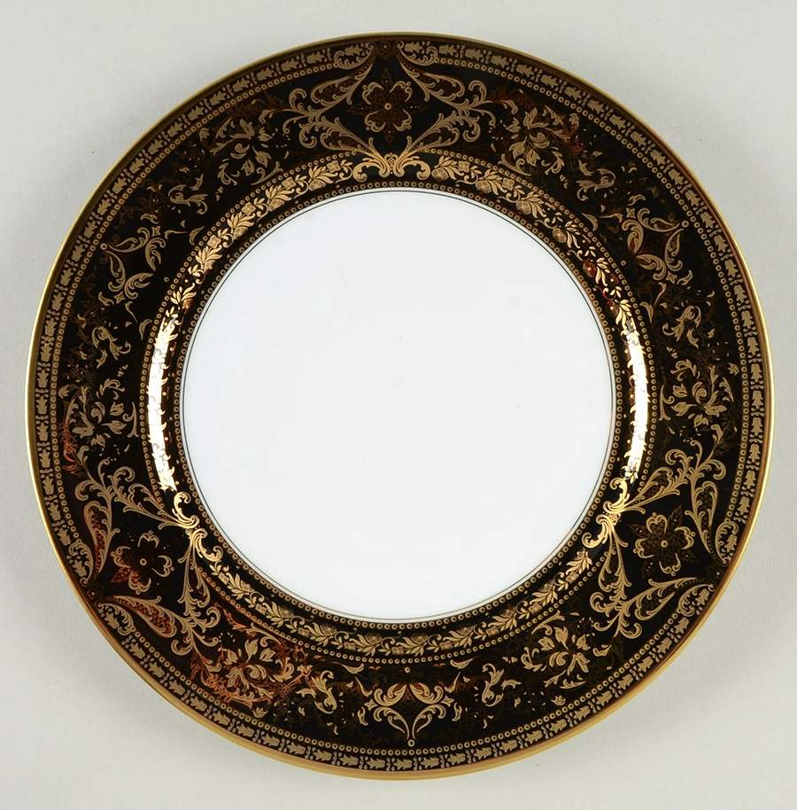 Matignon Black and Gold Salad/Dessert Plate by Haviland-1