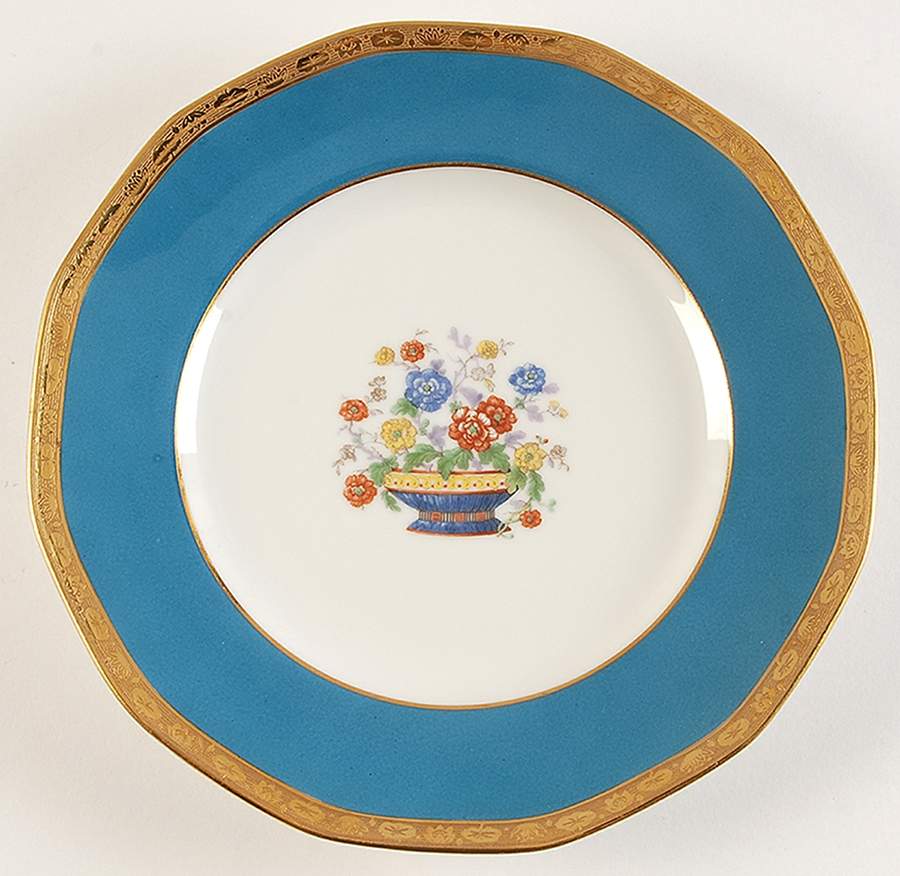 H3208B Blue Dinner Plate by Haviland-1
