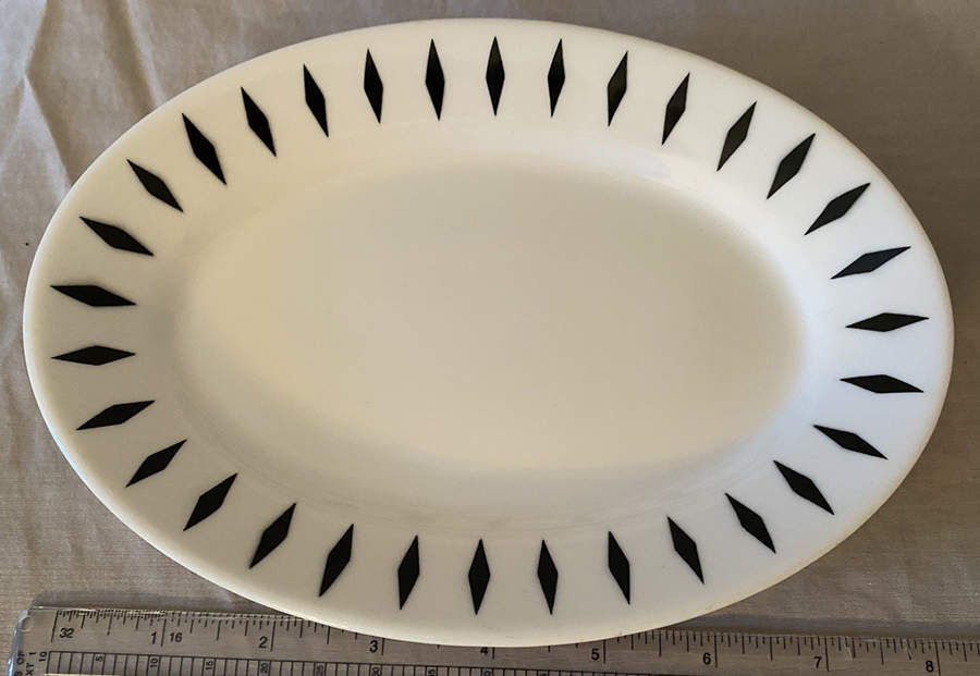 Festival Black 10" Oval Serving Platter by Homer Laughlin -1