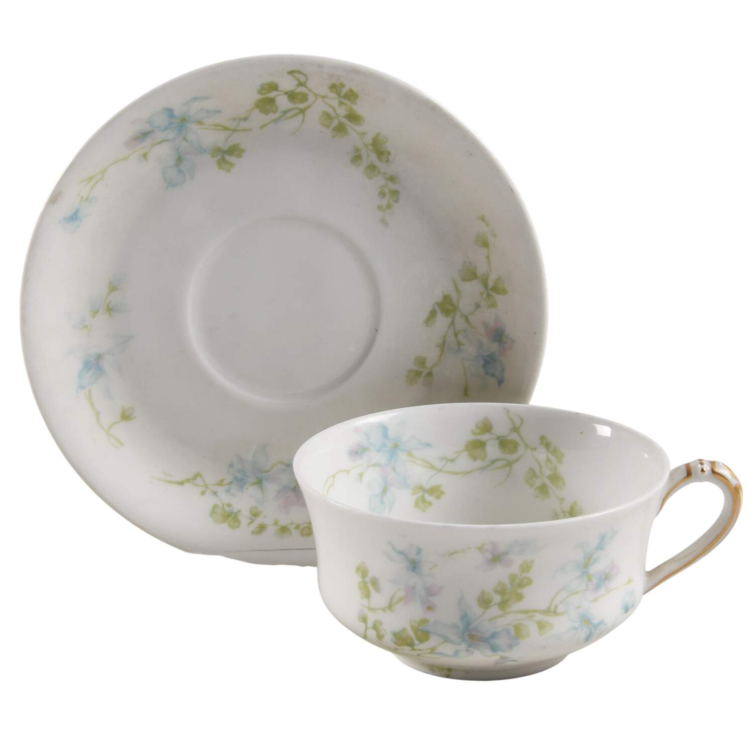 H4592 Flat Cup & Saucer Set by Haviland-1