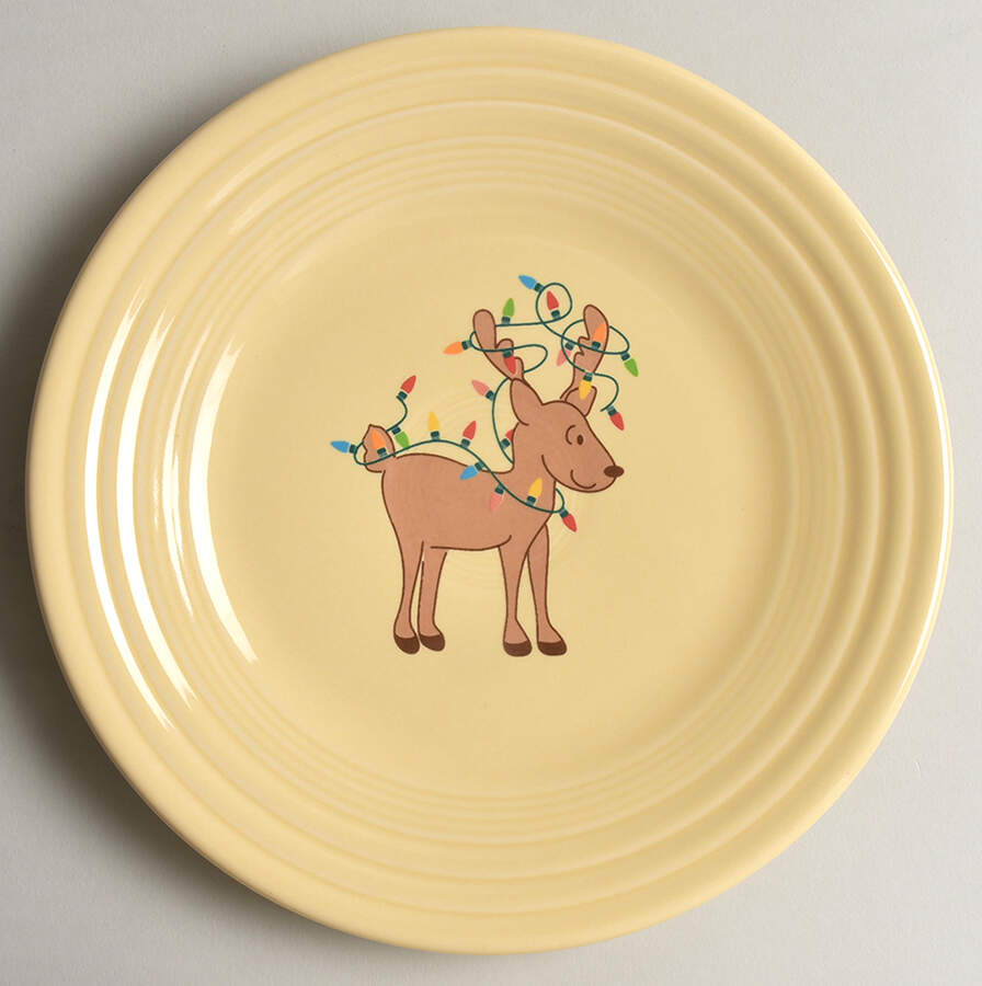 Fiesta Twinkling Reindeer Luncheon Plate by Homer Laughlin -1