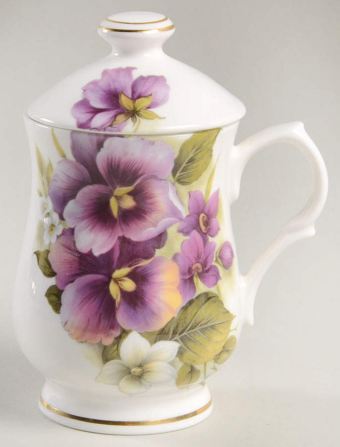 English Pansy Mug & Lid by Heirloom-1