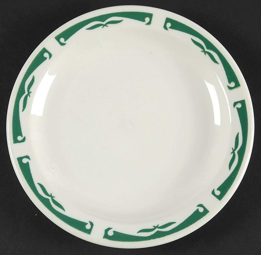 Green Wing Bread & Butter Plate by Homer Laughlin -1