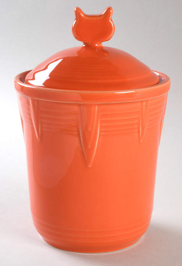 Fiesta Poppy (Intro 2014) Cat Treats Canister & Lid by Homer Laughlin -1