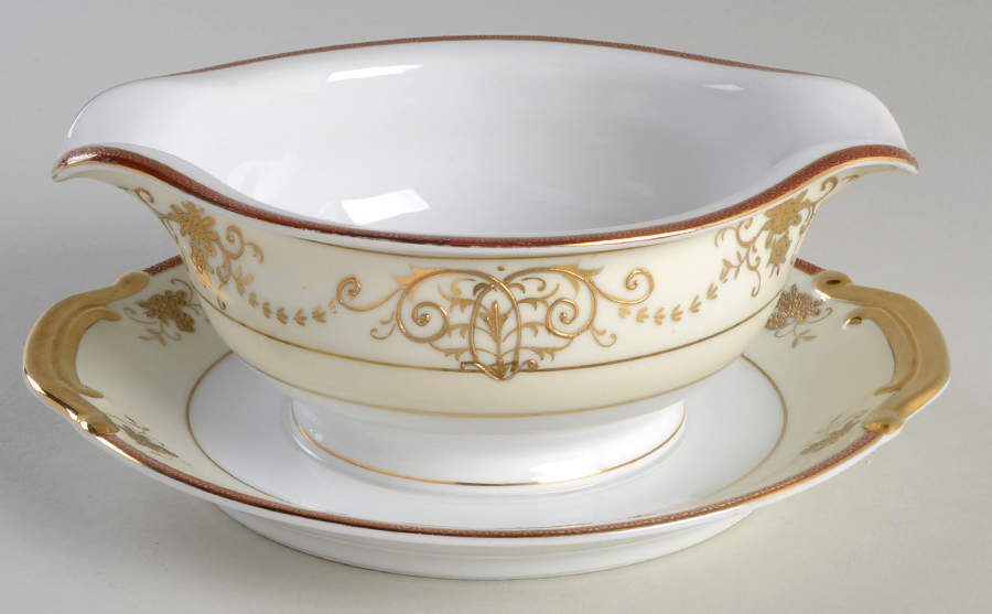 HIN36 Round Gravy Boat/Attached Underplate by The Hinode-1