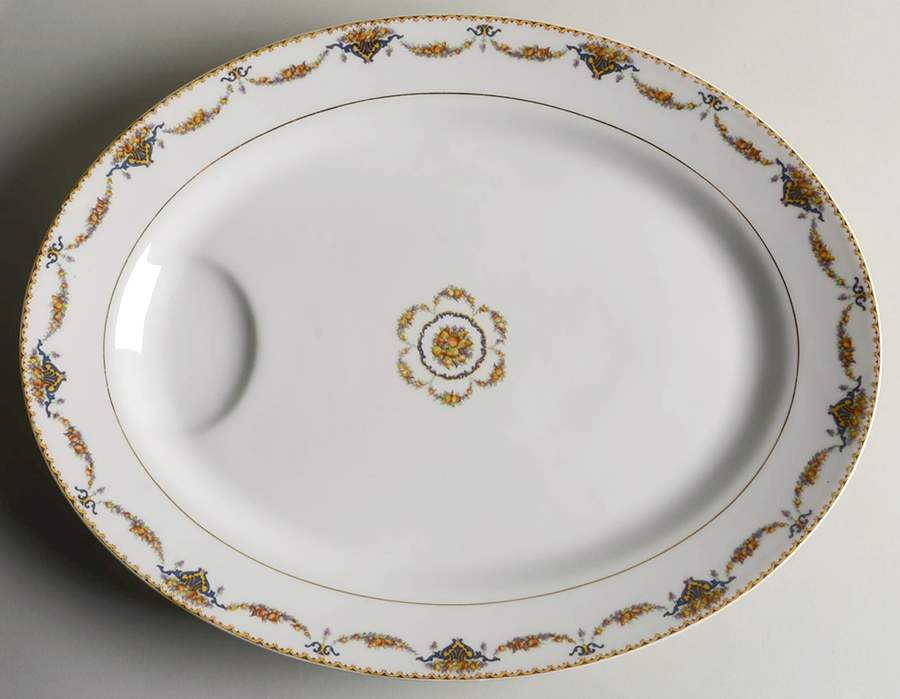 Pomona (White, No Trim) 16" Oval Serving Platter by Haviland-1