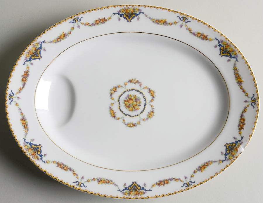 Pomona (White, No Trim) 13" Oval Serving Platter by Haviland-1
