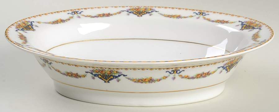 Pomona (White, No Trim) 8" Oval Vegetable Bowl by Haviland-1