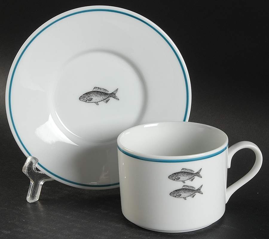 Fish Flat Cup & Saucer Set by Habitat-1