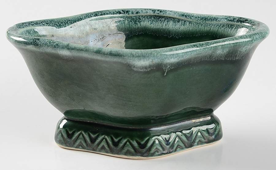 Imperial Green Agate Oval Small Planter by Hull-1
