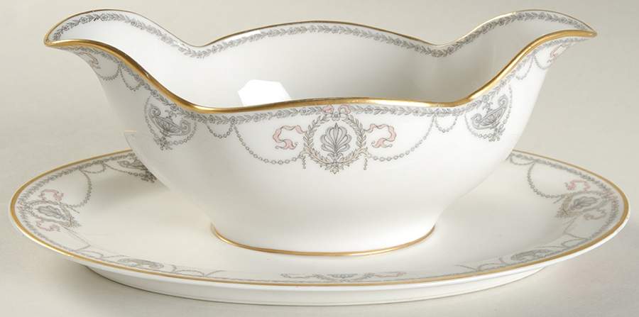 Schleiger 510-3 Gravy Boat with Attached Underplate by Haviland-1