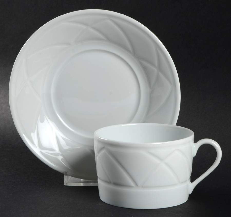 Clair de Lune (Diamond) Flat Cup & Saucer Set by Haviland-1