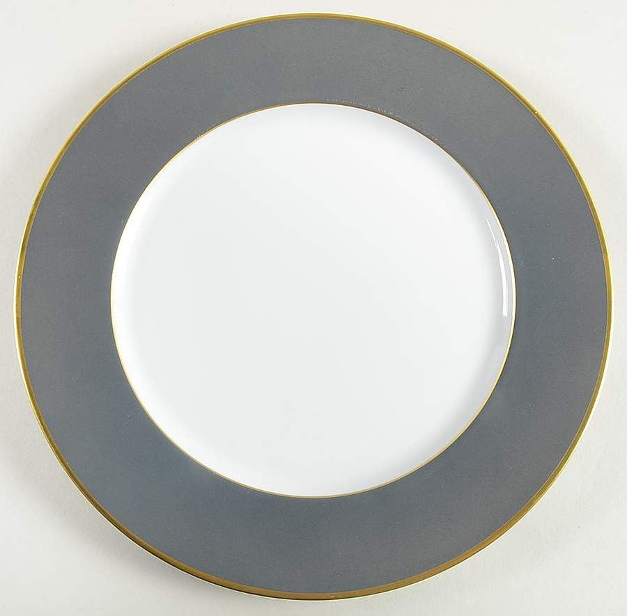 Color Block Gold Grey Dinner Plate by Haviland-1