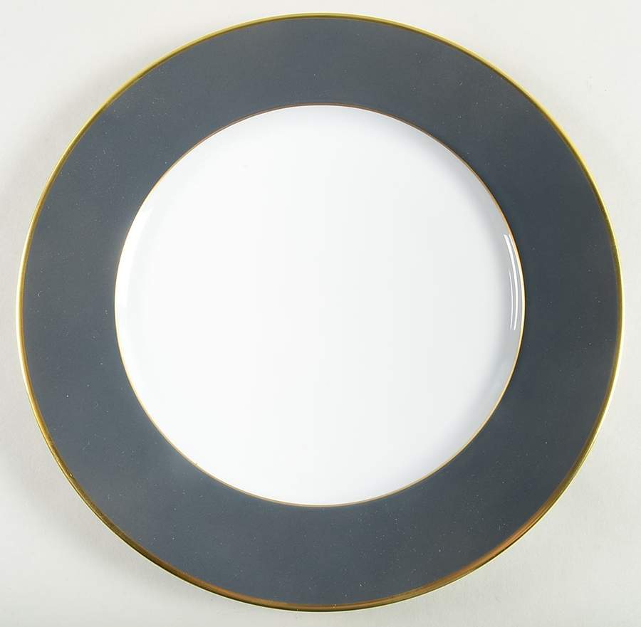 Color Block Gold Grey Dinner Plate by Haviland-1